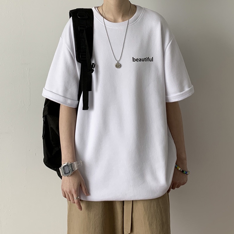 Áo Thun Nam Tay Ngắn Màu Sắc Đơn Giản