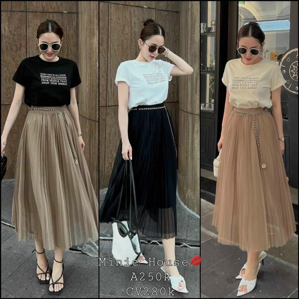 Chân váy lưới dài 4 màu cho nữ ...