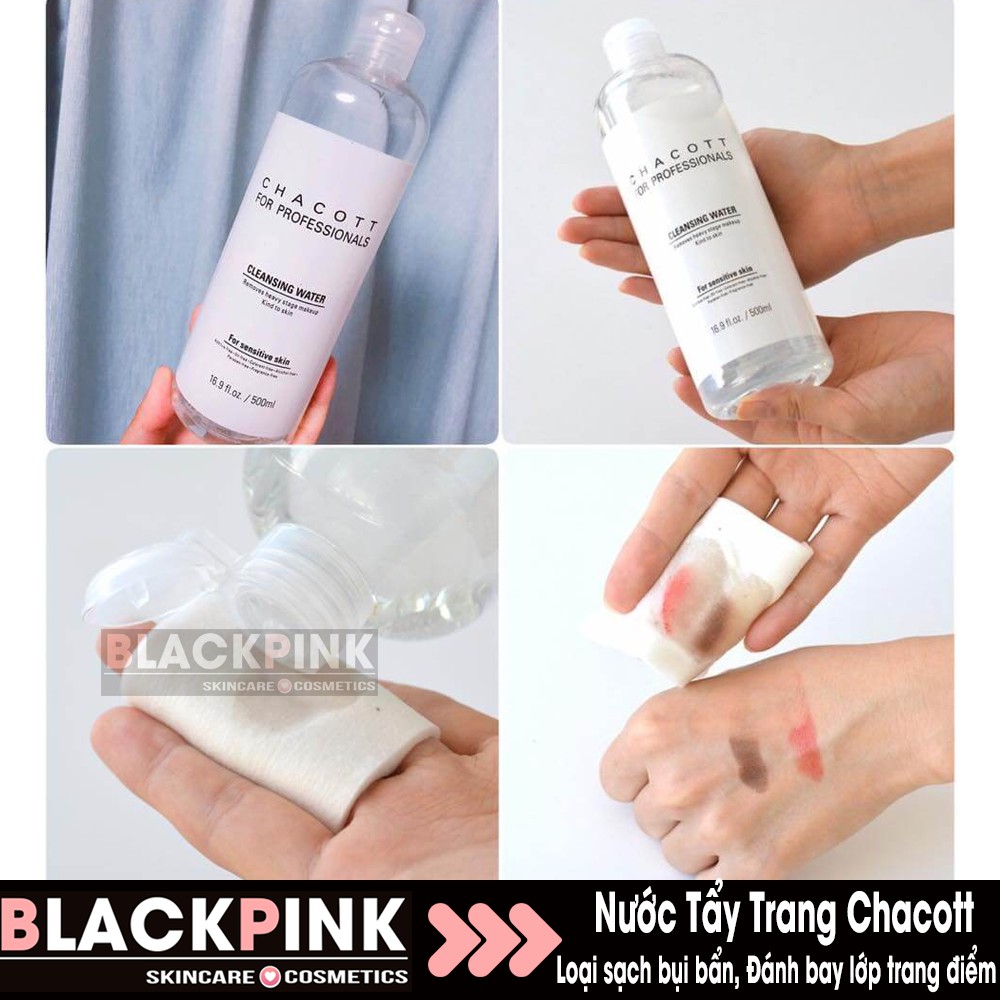 Nước tẩy trang Chacott For Professionals 500ml - công dụng 3 in 1 tẩy trang, rửa mặt, toner, nội địa Nhật