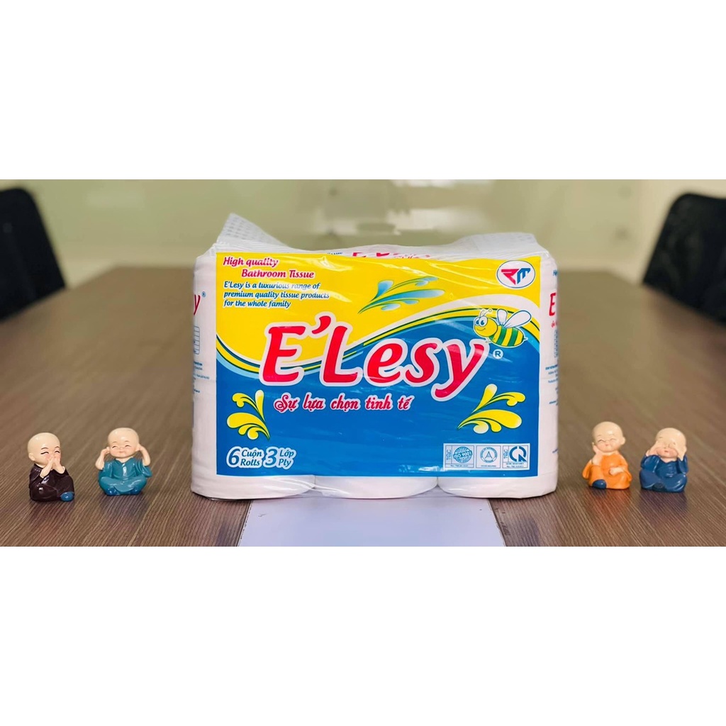 {E'LESY} Giấy Vệ Sinh 6 Cuộn Elesy Có Lõi Và Không Lõi Siêu Dai Siêu Mịn Chính Hãng