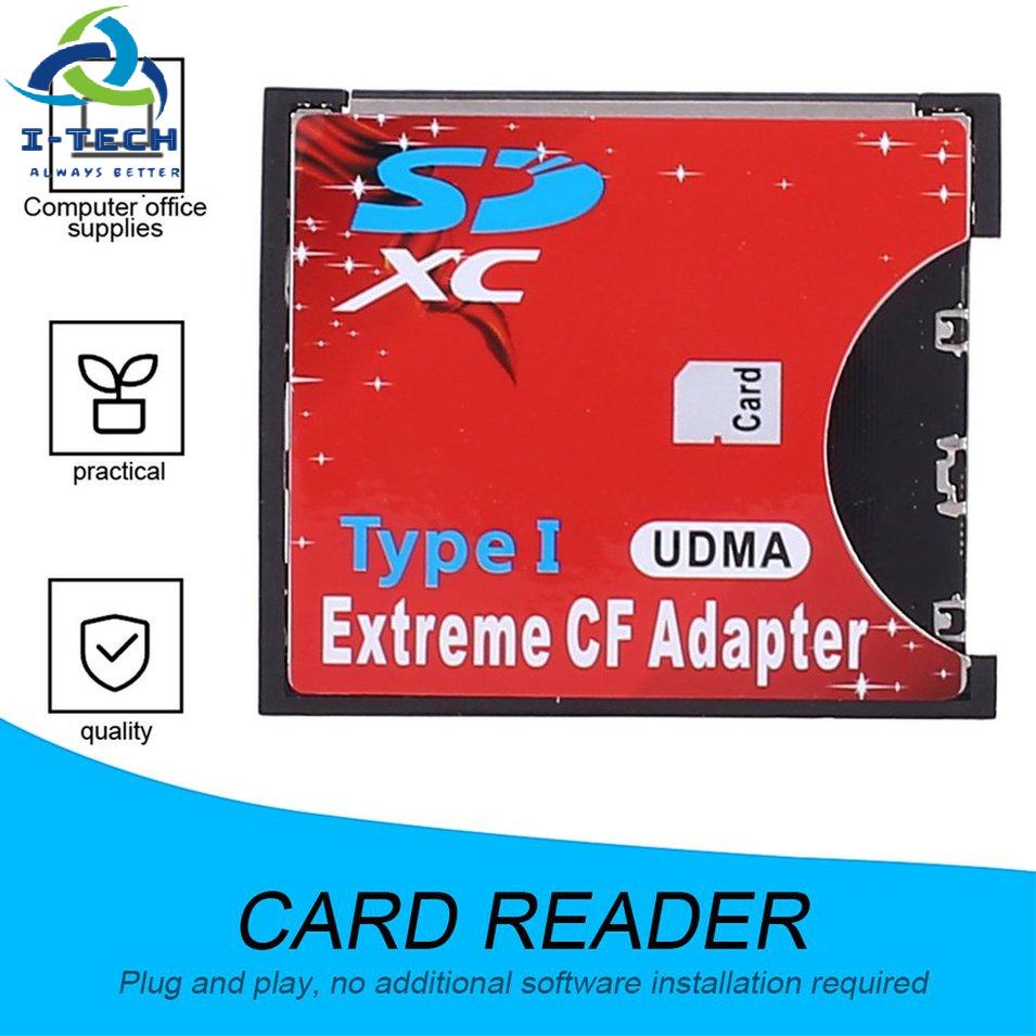 ⚡Khuyến mại⚡64GB- 128GB Single Slot Extreme For Micro SD/SDXC TF To Compact Flash CF Type I Memory Card Reader Writer Adapter