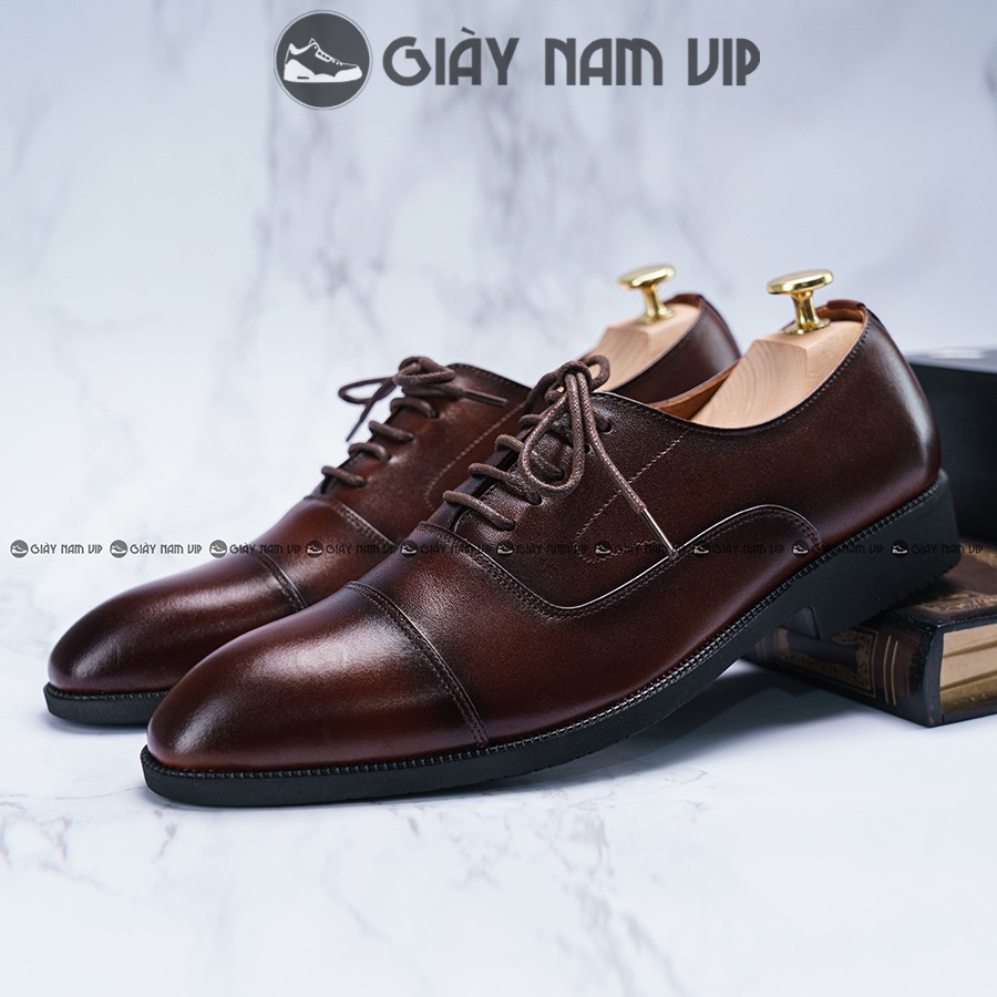Giày Tây Nam Đẹp Da Bò Cao Cấp Buộc Dây GIAYNAMVIP Giày Oxford Nam Công Sở Hàng Hiệu GVN02