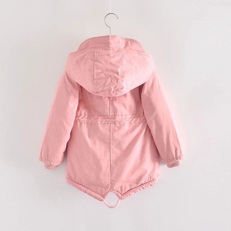 Áo khoác parka lót lông siêu ấm cho bé,sẵn vàng 100