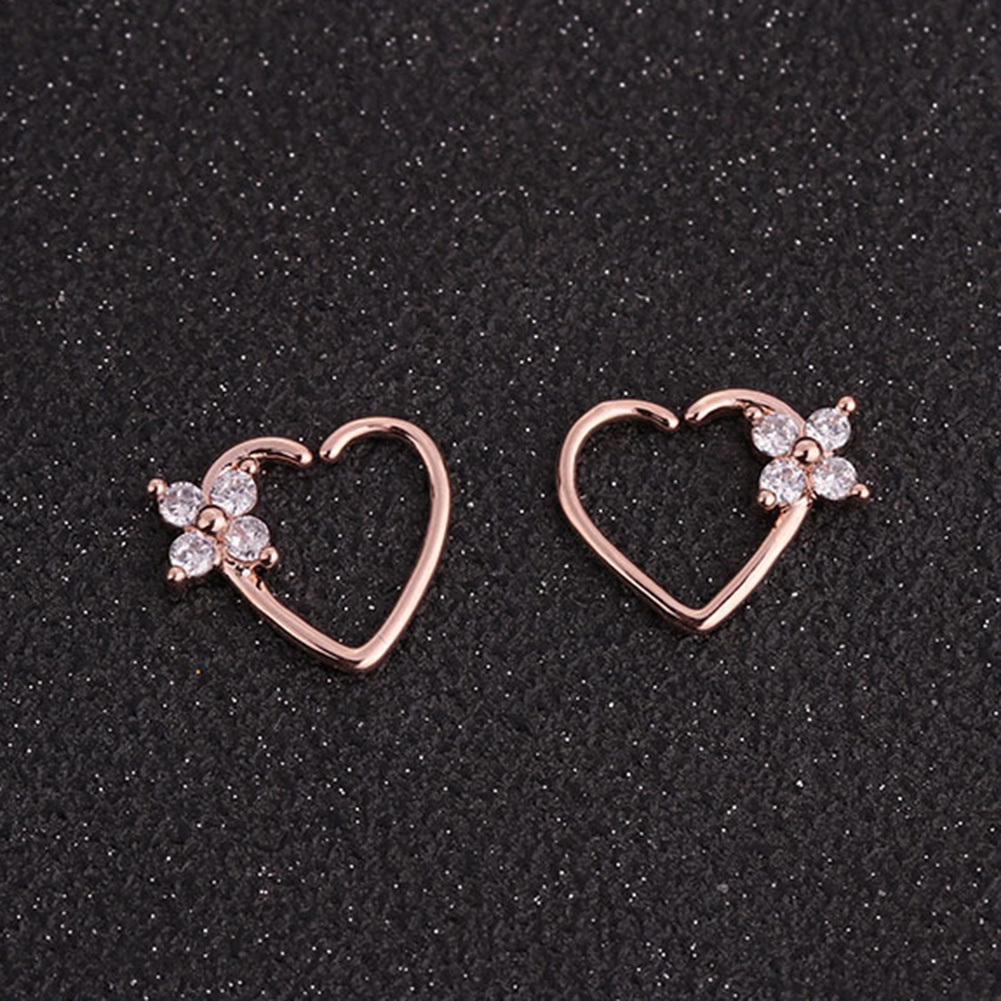 Khuyên Kẹp Mũi Hình Trái Tim/Bướm Đính Đá Zircon Thời Trang Phổ Biến