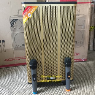 Loa karaoke di động, loa karaoke hát hay  bass 3 tấc,thùng gỗ,chạy điện trực tiếp 220v, 2 micro hút, chống hú tốt
