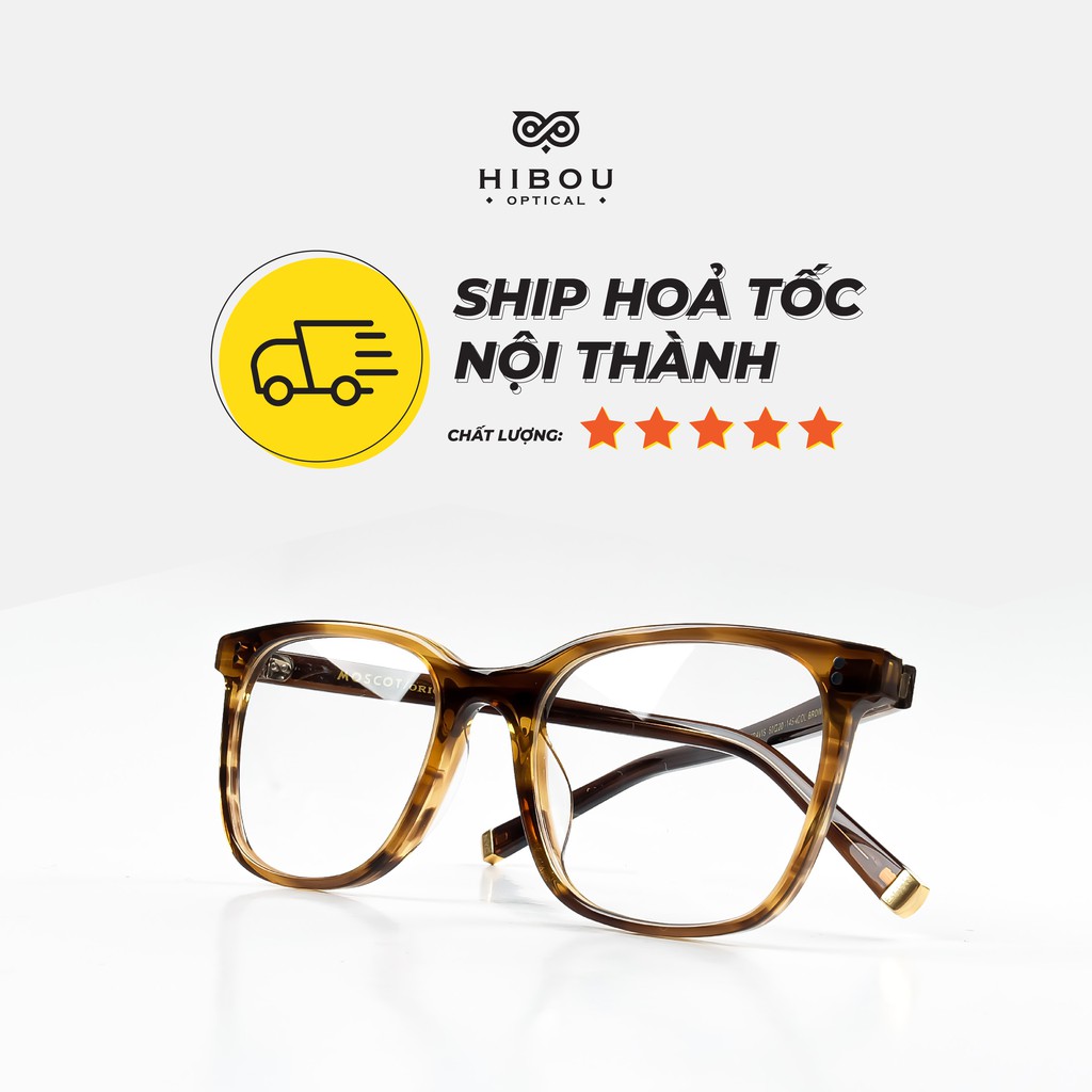 Gọng kính cận nam nữ mắt vuông cho mặt trong Hibou Optical MC05 - Chuyên lắp mắt cận độ cao siêu mỏng