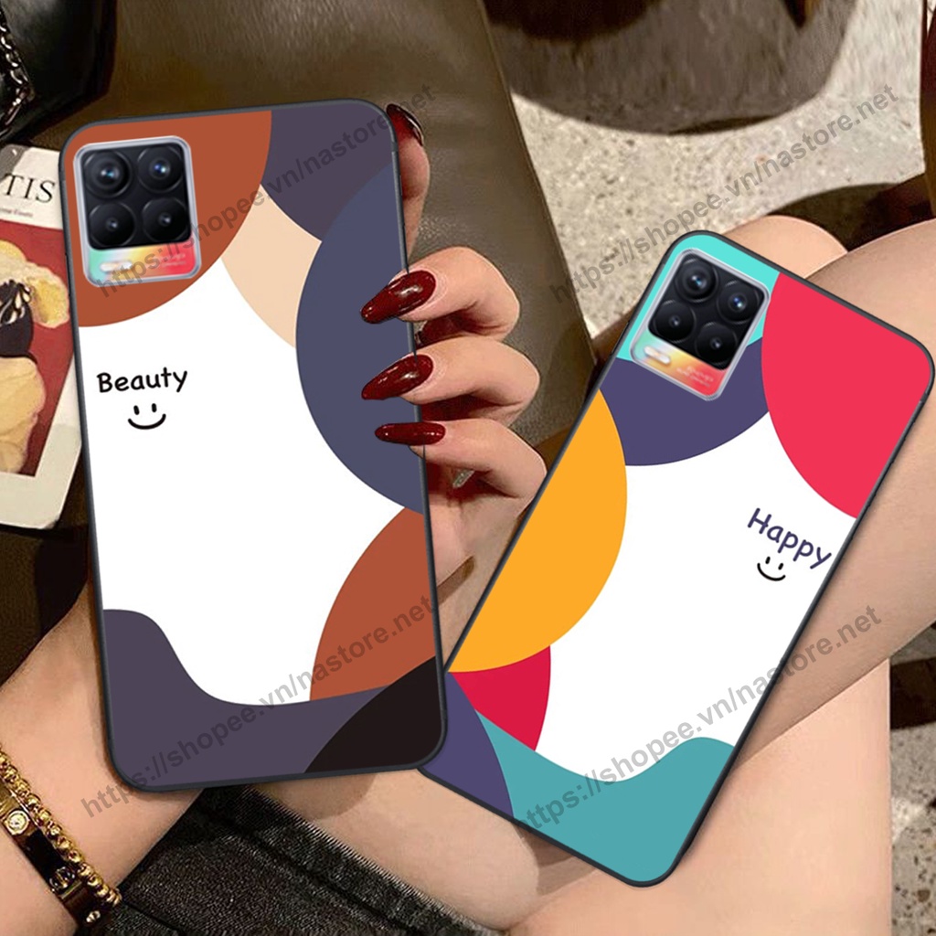 Ốp lưng Realme 8 / Realme 8 Pro mặt cười, họa tiết caro đơn giản đẹp cute