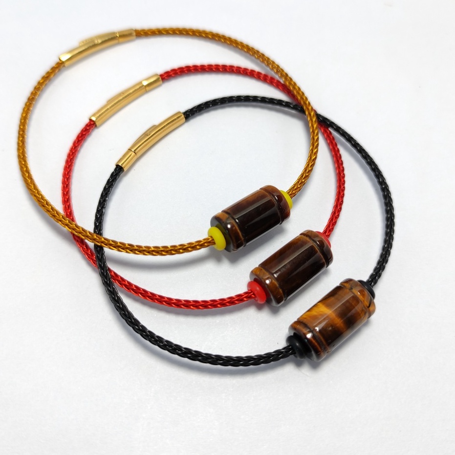 Vòng tay may mắn cặp đôi lu thống màu nâu vàng hợp mệnh kim thổ, tài lộc may mắn