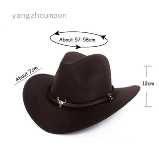 Yangzhoumoon Mũ Cao Bồi Fedoras Vành Rộng Phong Cách Cao Bồi Phương Tây Cổ Điển Unisex