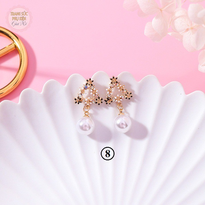 Bộ sưu tập bông tai hình hoa hot trend hình hoa thời trang Hàn nhỏ xinh HT198