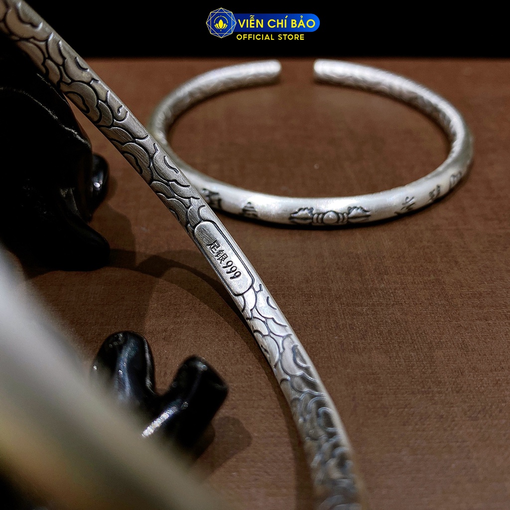 Lắc tay bạc nữ Lục Tự Chùy Kim Cang chất liệu bạc 925 thời trang phụ kiện trang sức nữ thương hiệu Viễn Chí Bảo L000404