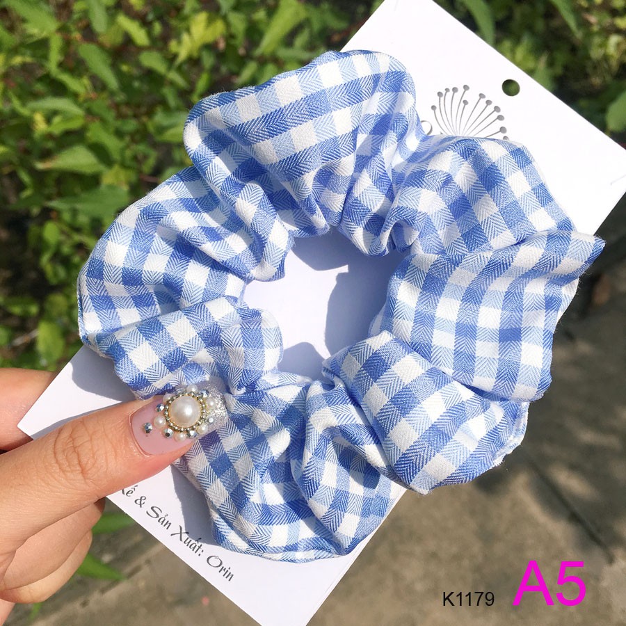 [Mã FAGOGO giảm 12% đơn 99K] Dây buộc tóc, cột tóc vải scrunchies caro cao cấp Orin K1179 | BigBuy360 - bigbuy360.vn