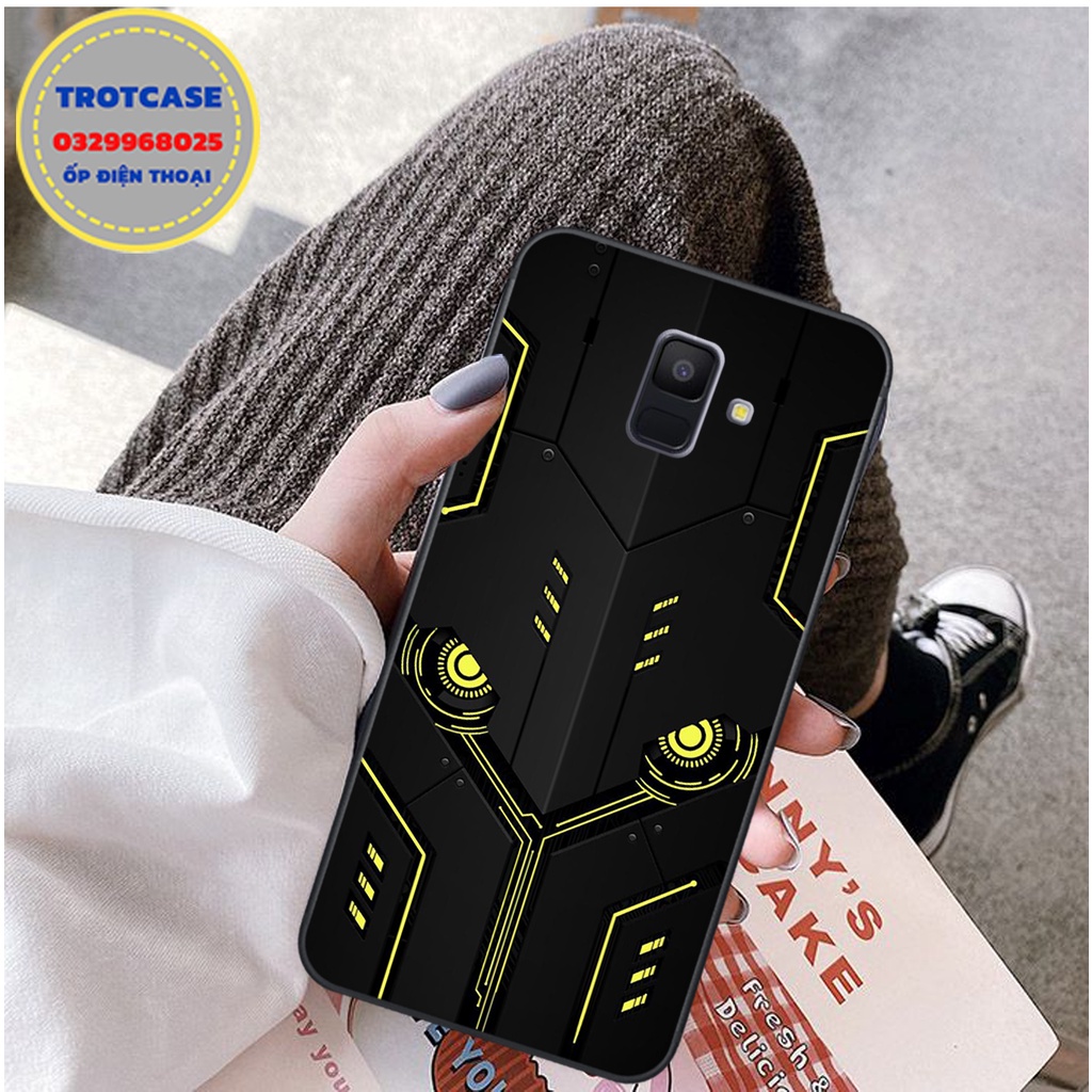Ốp lưng Samsung A6 - A6 Plus - A8 - A8 Plus - J6 - J6 Plus - J8 - in hình vân điện quang viền xanh và vàng chất lượng