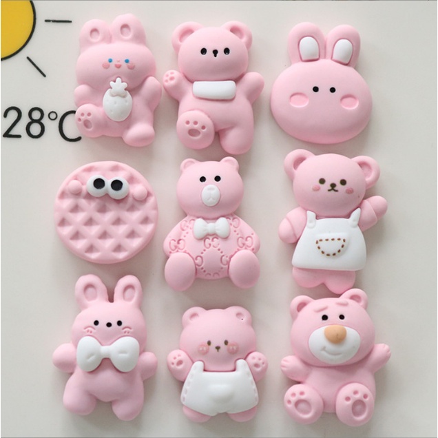 Charm màu hồng nhạt trang trí bình nước, kẹp tóc, dán Jibbitz, vỏ ốp điện thoại, DIY