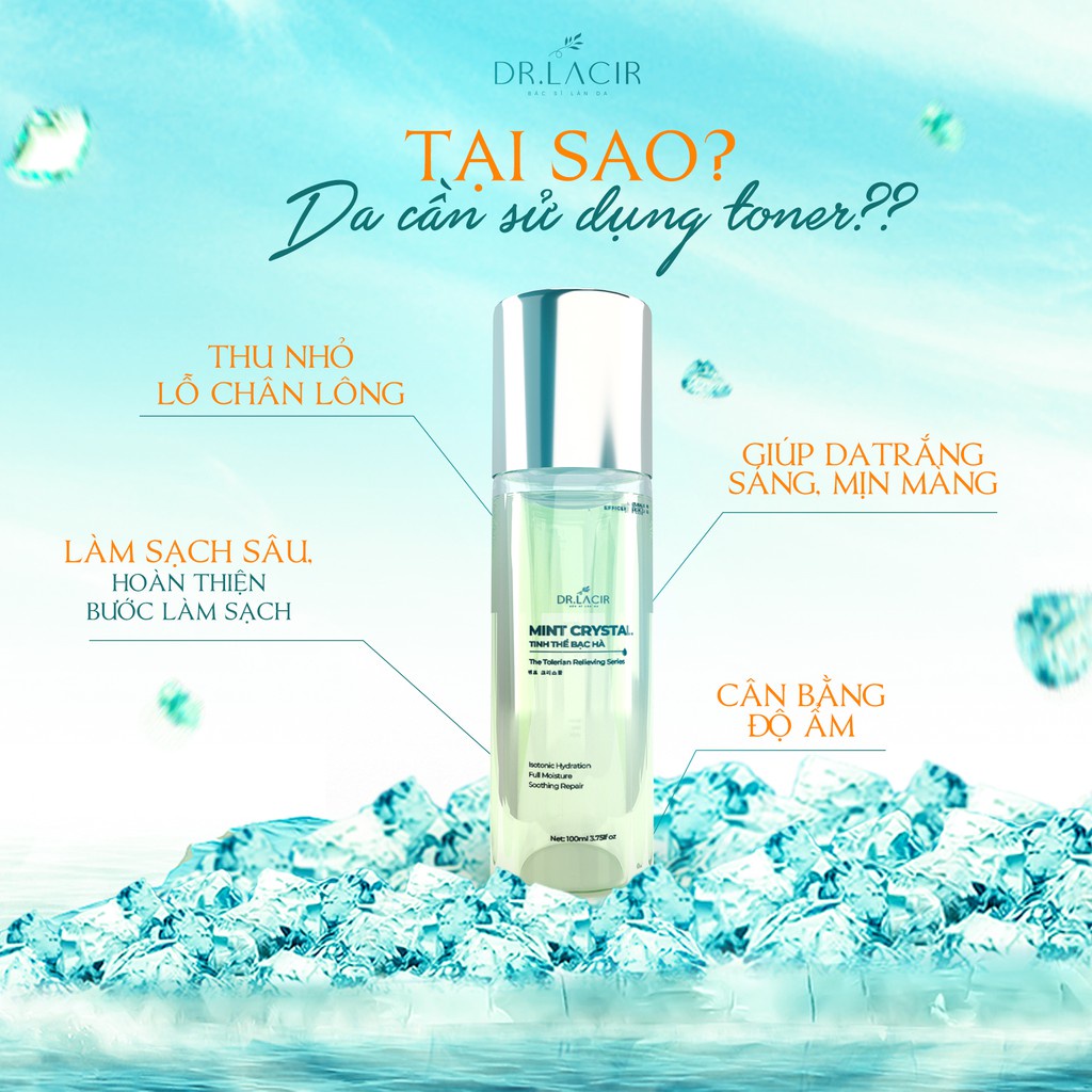 Toner - Tinh Thể Bạc Hà Co Nhỏ Lỗ Chân Lông, Cân Bằng Ẩm Lamer care drLacir | BigBuy360 - bigbuy360.vn