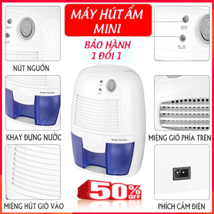 ( Xả kho sập sàn) Máy hút ẩm mini Dehumidifier -Bảo hành uy tín - LỖI 1 ĐỔI 1  - bảo hành uy tín