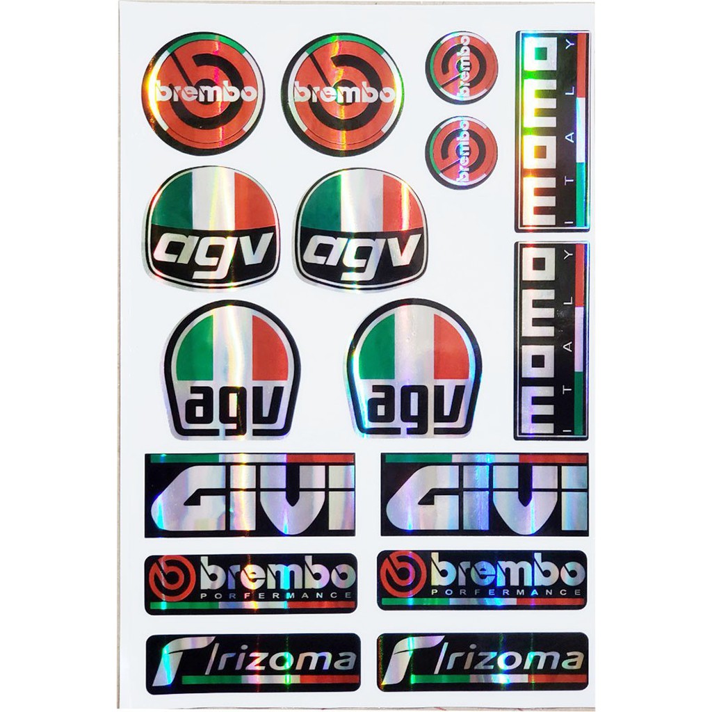 DECAL TRANG TRÍ XE DẠNG BÓNG - MẪU AGV