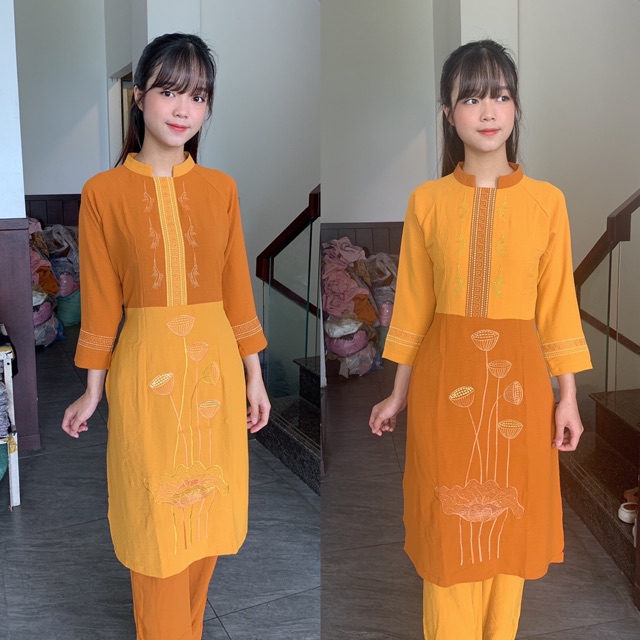 Đồ đi chùa , áo dài thời trang cao cấp , đũi thổ cẩm