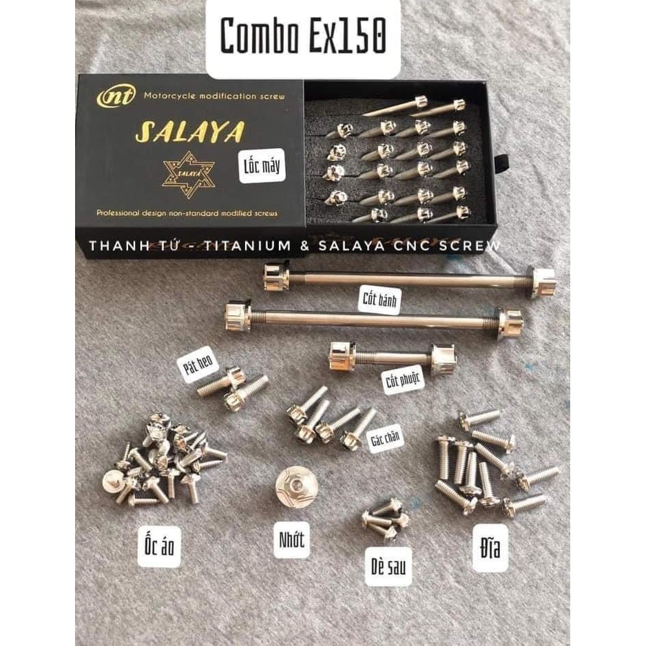 Ốc salaya Full xe Ex150/ mx king / exciter 150 cc