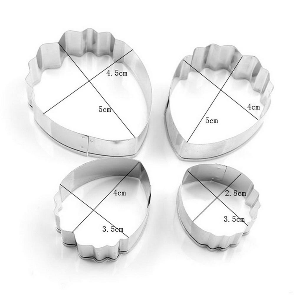 AUGUSTINA Bộ 4 Khuôn Cắt Bánh Quy, Sô Cô La, Được Làm Từ Thép Không