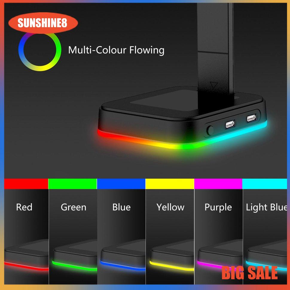 Giá đỡ tai nghe RGB 2 cổng USB để bàn tiện dụng