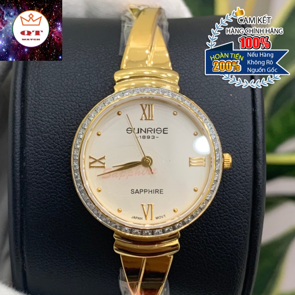 Đồng Hồ Nữ SUNRISE 9945AB Kính Sapphire Chống Xước Chống Nước Cao Cấp
