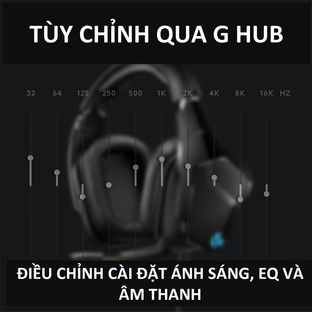 Tai nghe game RGB có dây Logitech G633s - Âm vòm 7.1, màn loa 50mm, 3 nút lập trình, Mic to rõ