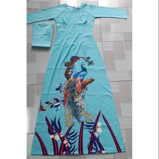 Áo dài in 3d công kèm quần lụa