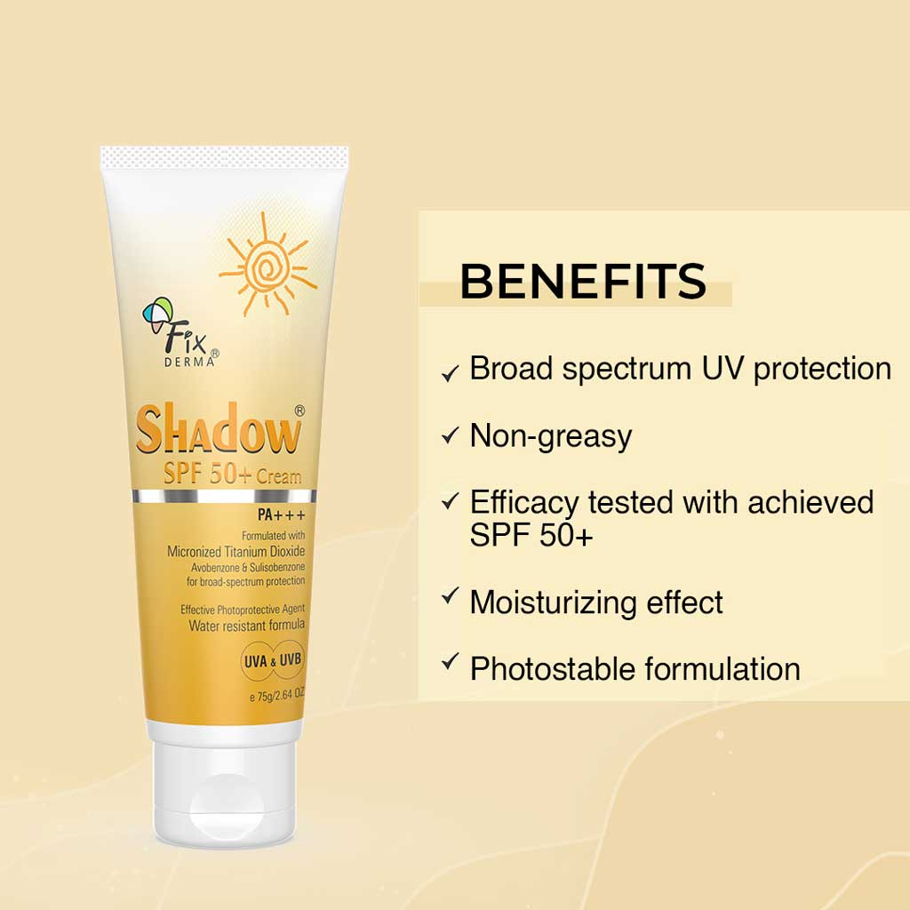 Kem Chống Nắng Fixderma Shadow Sunscreen Cream toàn thân chống nắng và giữ ẩm SPF 50+ 75g