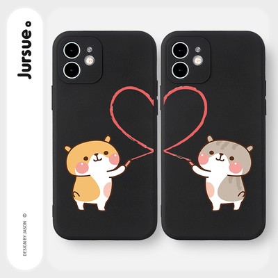 Ốp lưng JURSUE mềm hoạt hình cặp đôi dễ thương đẹp cho iPhone 17 16 15 14 13 12 11 Pro Max SE 2020 X XR XS ip 8 7 Plus kute Y15