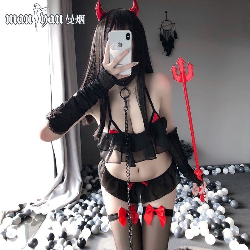 Đồ Lót Xuyên Thấu Gợi Cảm Tiểu Quỷ Bé Nhỏ Kèm Băng Đô 1783 [CWEAR.SEXY_ĐỒ NGỦ &amp; NỘI Y CAO CẤP]