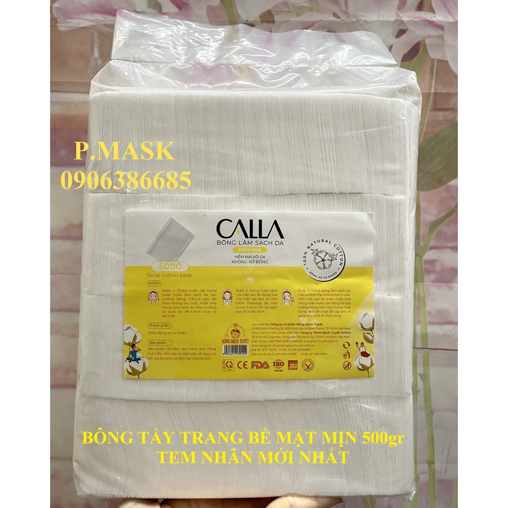 Bông Tẩy Trang Bề Mặt Mịn KOTTON BEAUTY gói 500gr chính hãng Bông Bạch Tuyết - Bông Tẩy Trang Cotton Bề Mặt Mịn