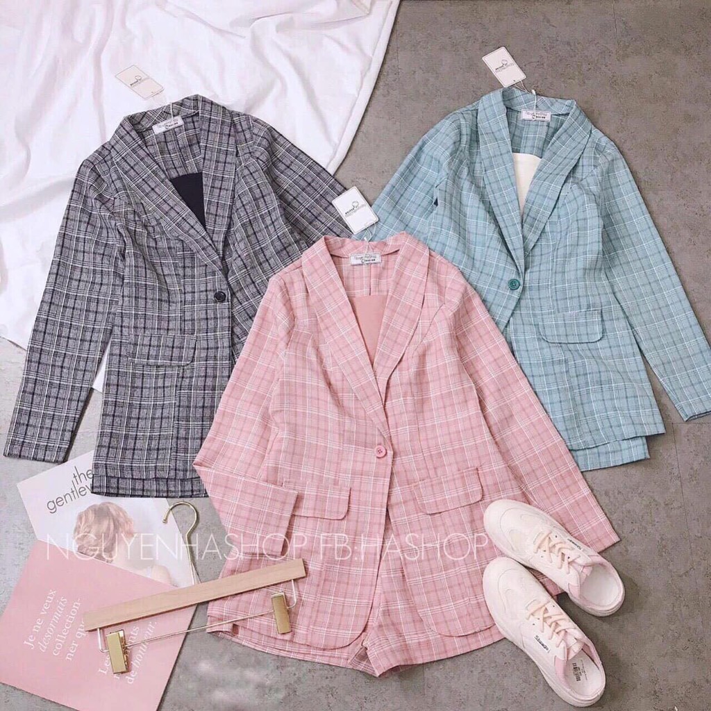 Vải kẻ may vest chất dày dặn không nhăn