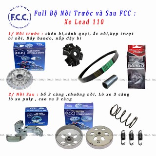 A4 [ LEAD 110 ] Full bộ nồi FCC trước và nồi sau Honda Lead 110 - SCR 110 Hàng FCC và Bando