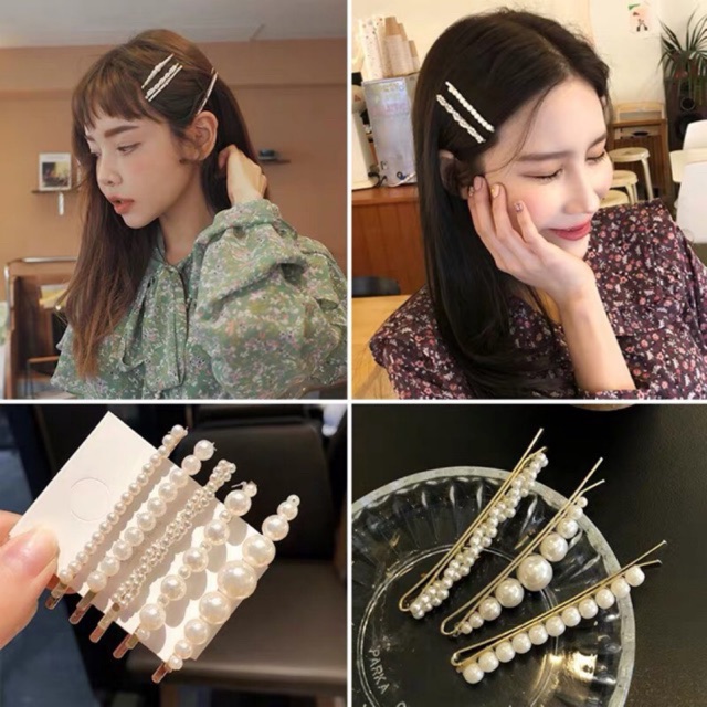 Set 5 kẹp tóc hạt châu hot nhất