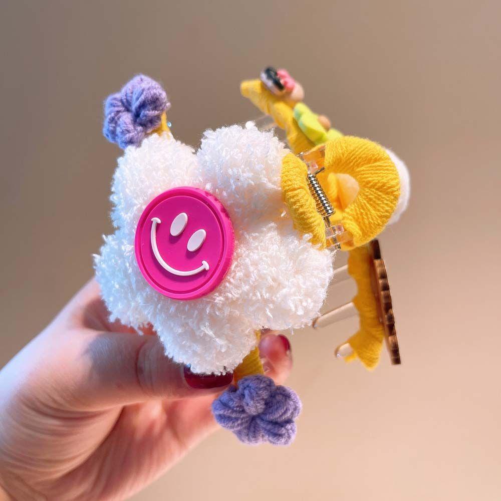 Kẹp Tóc Hình Mặt Cười Hoạt Hình Bằng Acrylic 15H Xinh Xắn