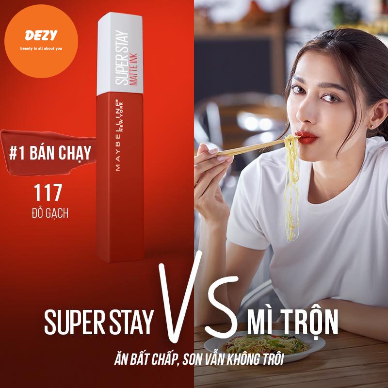 [TEM PHỤ] Son Lì Maybelline Super Stay Matte Ink Không Trôi CHÍNH HÃNG Son Môi Kem Lì Maybeline New York Dưỡng Môi Dezy | BigBuy360 - bigbuy360.vn