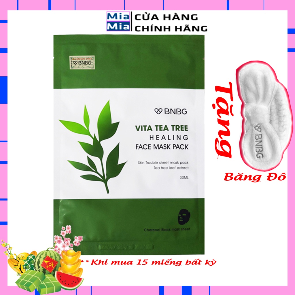 BNBG Mặt Nạ Tràm Trà Vita Tea Tree Healing Face Mask Pack (Miếng Lẻ) Giảm Mụn Thâm Sẹo Thải Độc Da [NHẬP KHẨU CHÍNH HÃNG