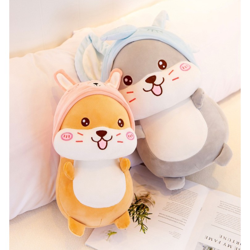 GẤU BÔNG CHUỘT HAMSTER COSPLAY VOI DỄ THƯƠNG SIÊU MỀM MỊN (45CM) VẢI MINISO CO GIÃN 4 CHIỀU, HÀNG XỊN LOẠI 1