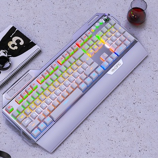 Bàn Phím Cơ Giá Rẻ K100 Blue Switch Chơi Game Có Giá Đỡ Điện Thoại Và Kê Tay Nhiều Chế Độ Đèn LED Nổi Bật - Giá Rẻ