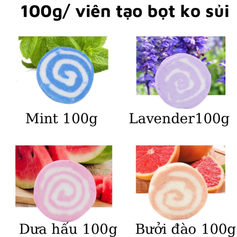 Viên sủi bồn tắm tạo mùi, màu bath bomb siêu thơm