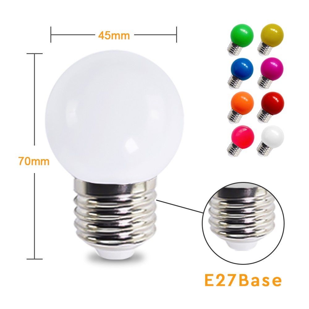 Bóng đèn LED trang trí Giáng Sinh 9 màu 3W E27 220V G45
