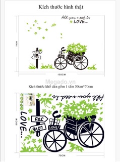 Decal xe đạp xanh