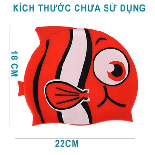 Mũ bơi trẻ em cao su silicone dẻo êm mềm chống nước vào tóc dùng cho thi đấu bơi lội