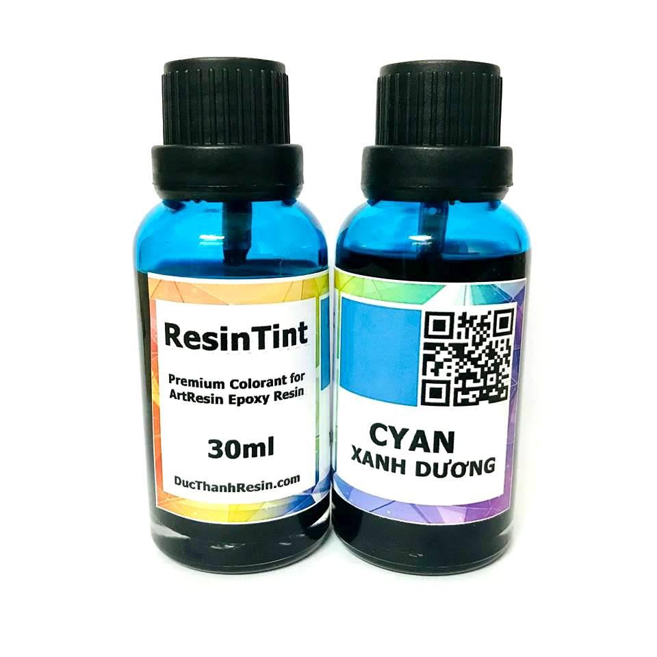 Màu trong suốt xuyên thấu pha Epoxy Resin - Màu hiệu ứng kính - CYAN Xanh Da Trời - 30ml ducthanhauto