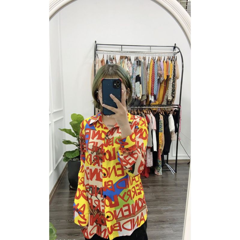 áo sơ mi hoạ tiết 65k
