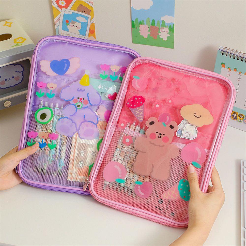 Túi Đựng Laptop Bằng Da PU Họa Tiết Hoạt Hình Có Khóa Kéo Tiện Dụng