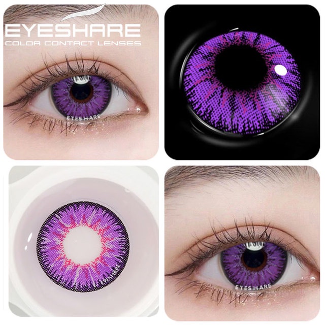 Bộ 2 Kính Áp Tròng Mắt Xanh Đính Đá Hóa Trang Nhân Vật Anime