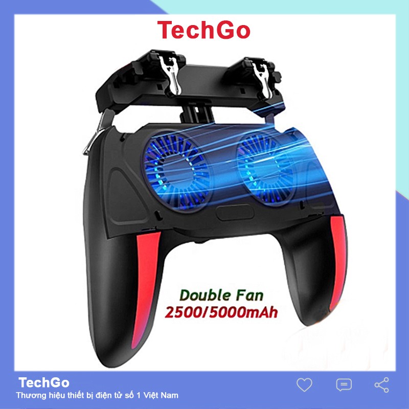 [Mã SKAMCLU9 giảm 10% đơn 100K] Tay cầm chơi game PUBG/FF/ROS Double Fan tích hợp sạc dự phòng 5000mAh H10 | BigBuy360 - bigbuy360.vn