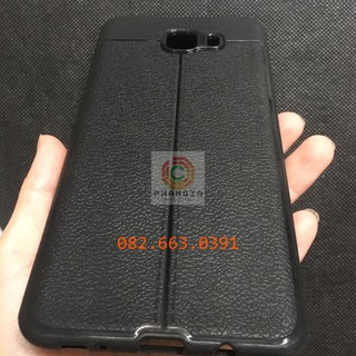 Ốp lưng dẻo đen Samsung c9 pro vân da sang trọng